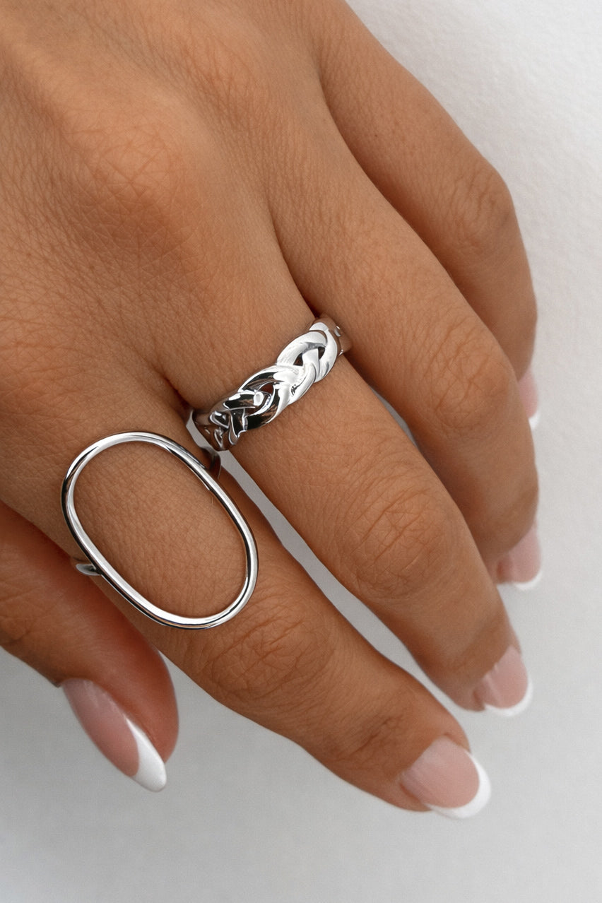 Conjunto 2 anéis ajustável em aço - Promoção até 4 de abril