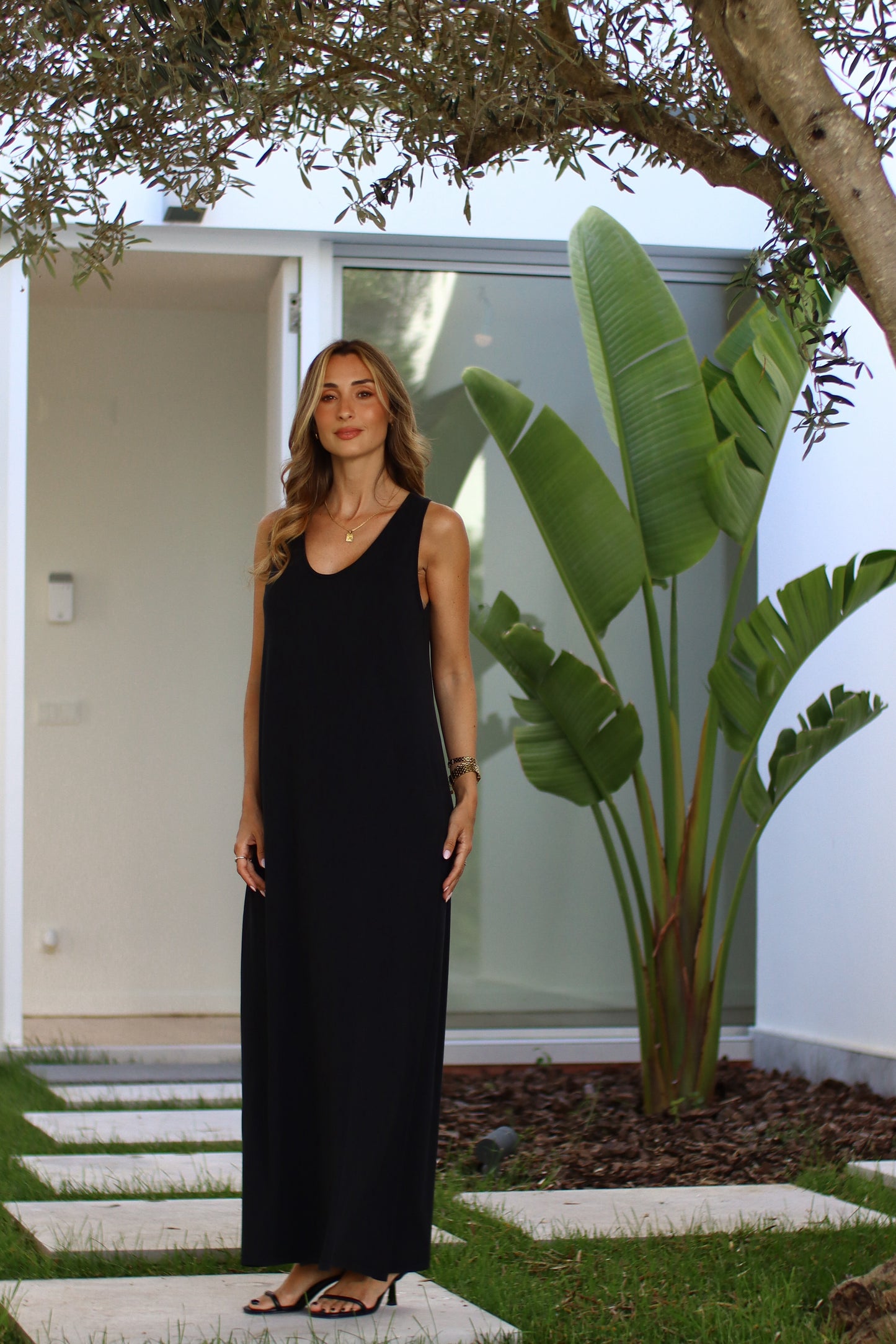 Vestido liberdade em liocel cor preto