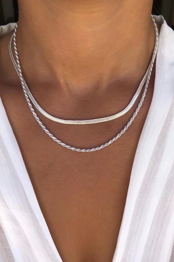 Conjunto 2 colares em aço inoxidável