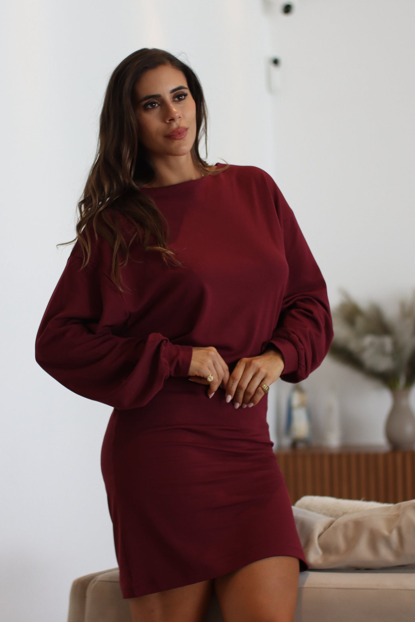 Vestido Essência Bordô