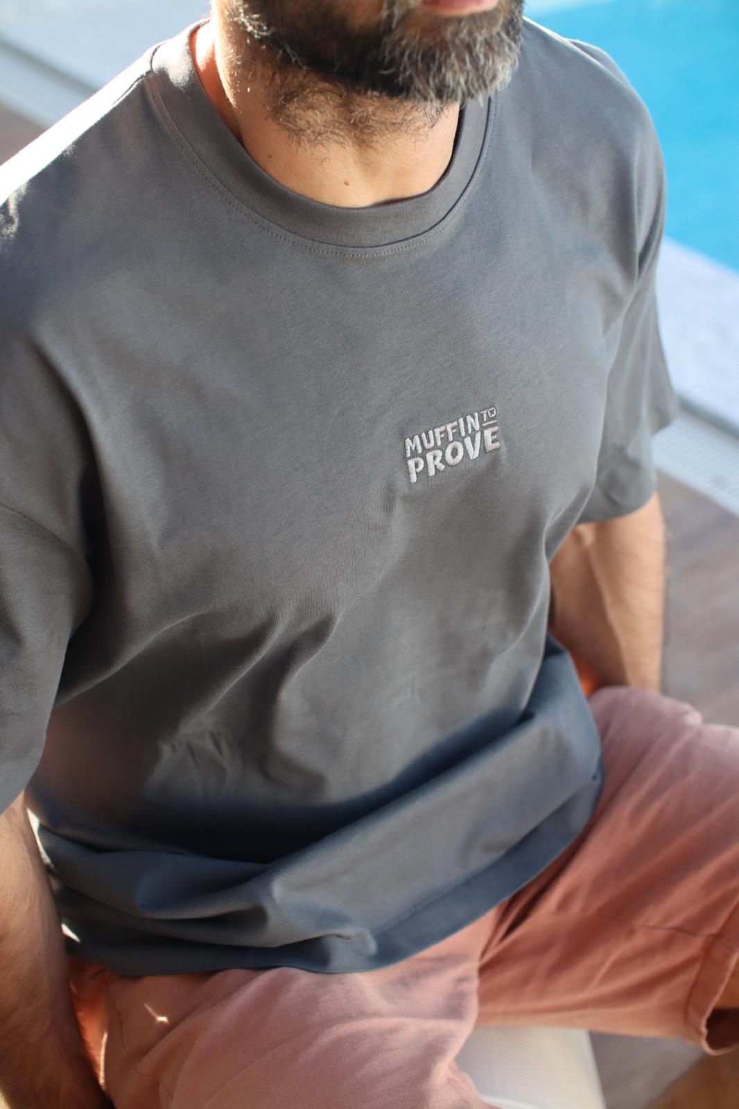 T-shirt oversize unisexo em algodão orgânico iron grey
