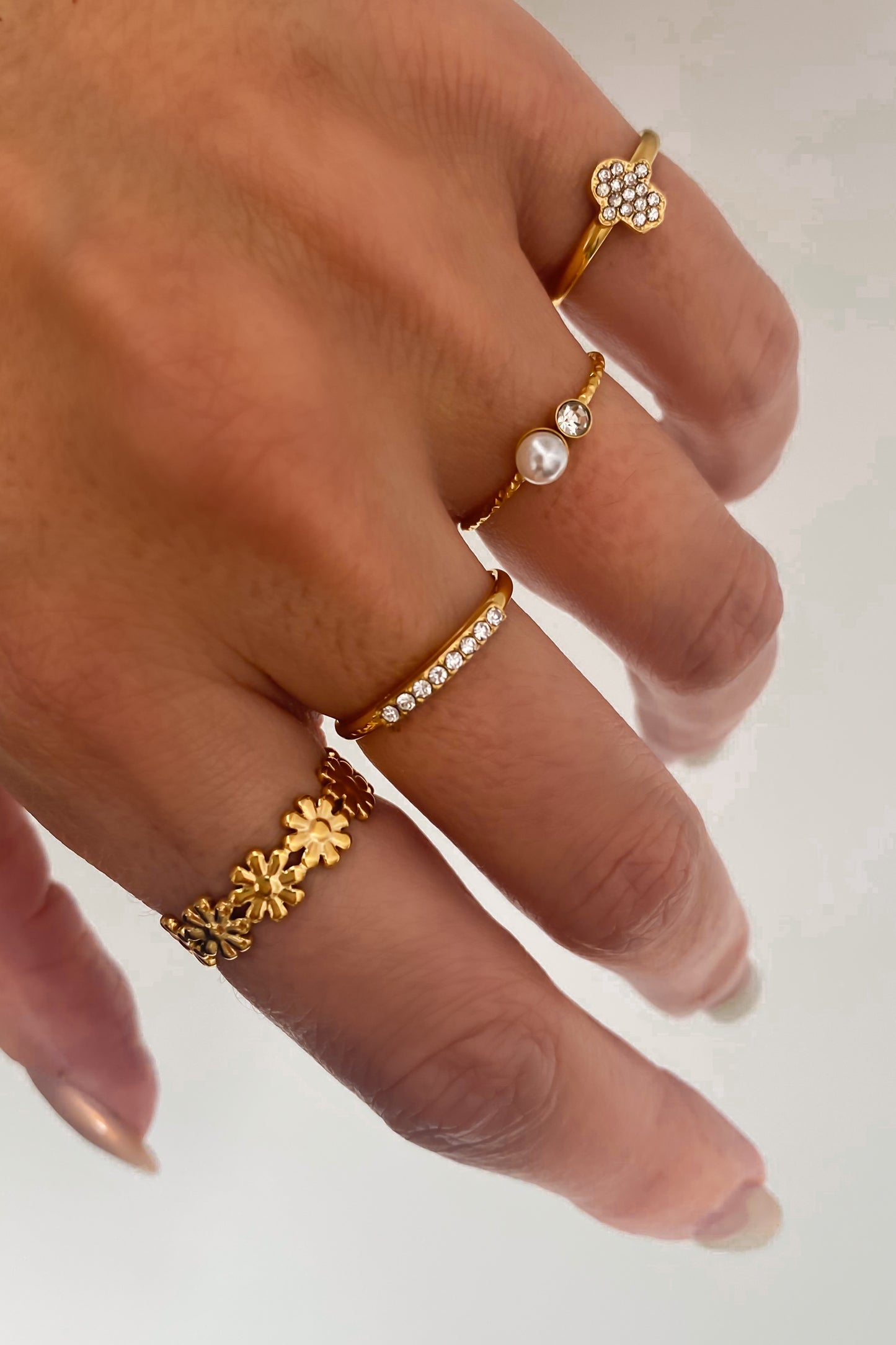 Conjunto 4 anéis ajustáveis em aço
