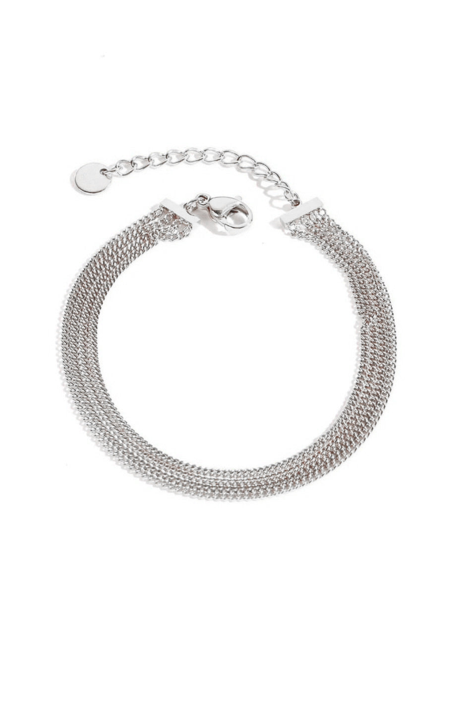 Pulseira em aço inoxidável cor prata