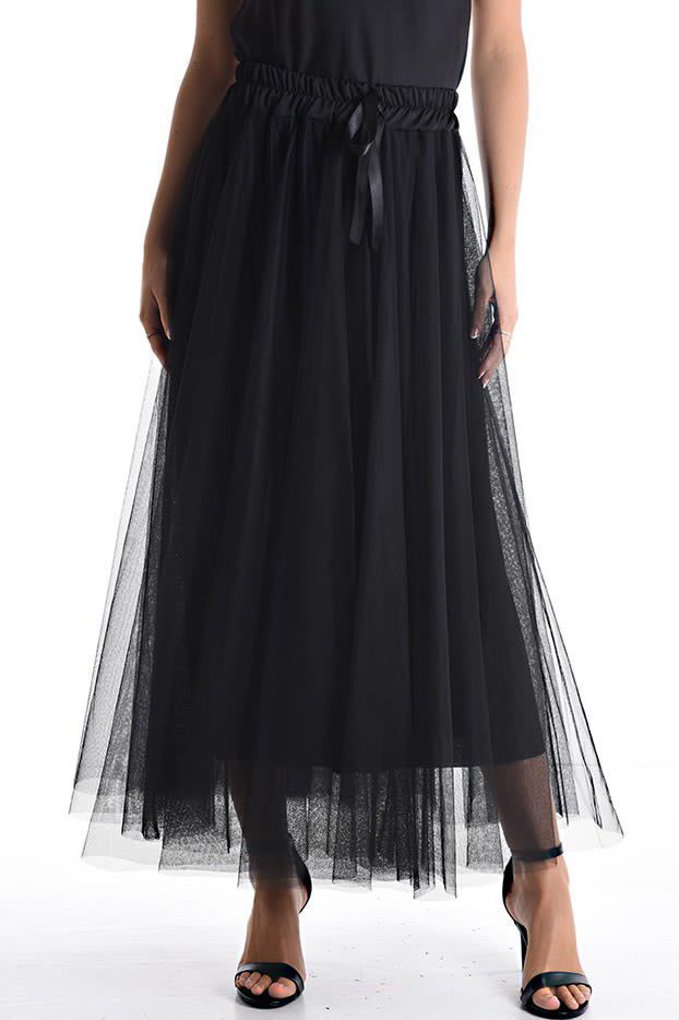 Saia em tule preto