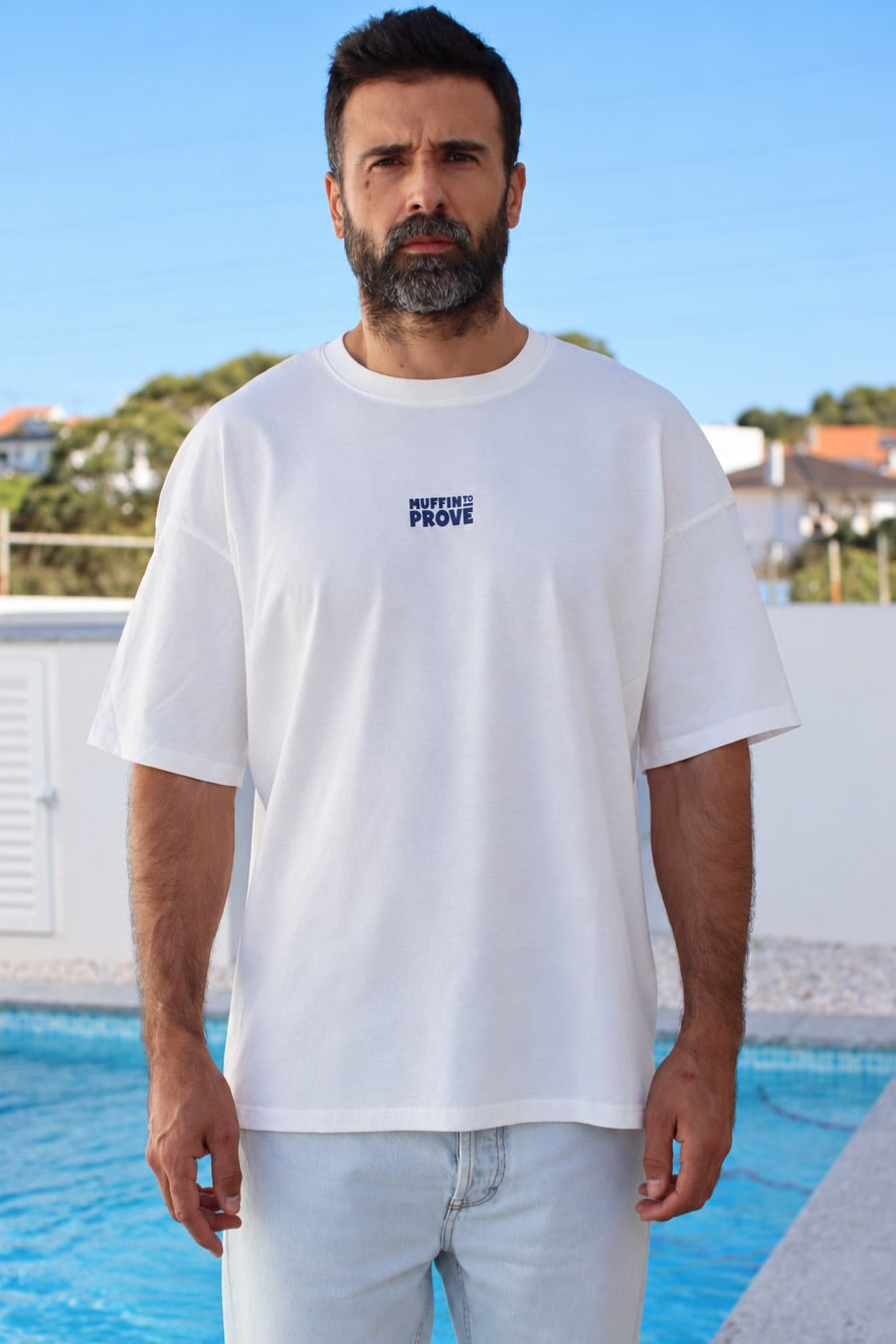 T-shirt oversize unisexo em algodão orgânico marfim