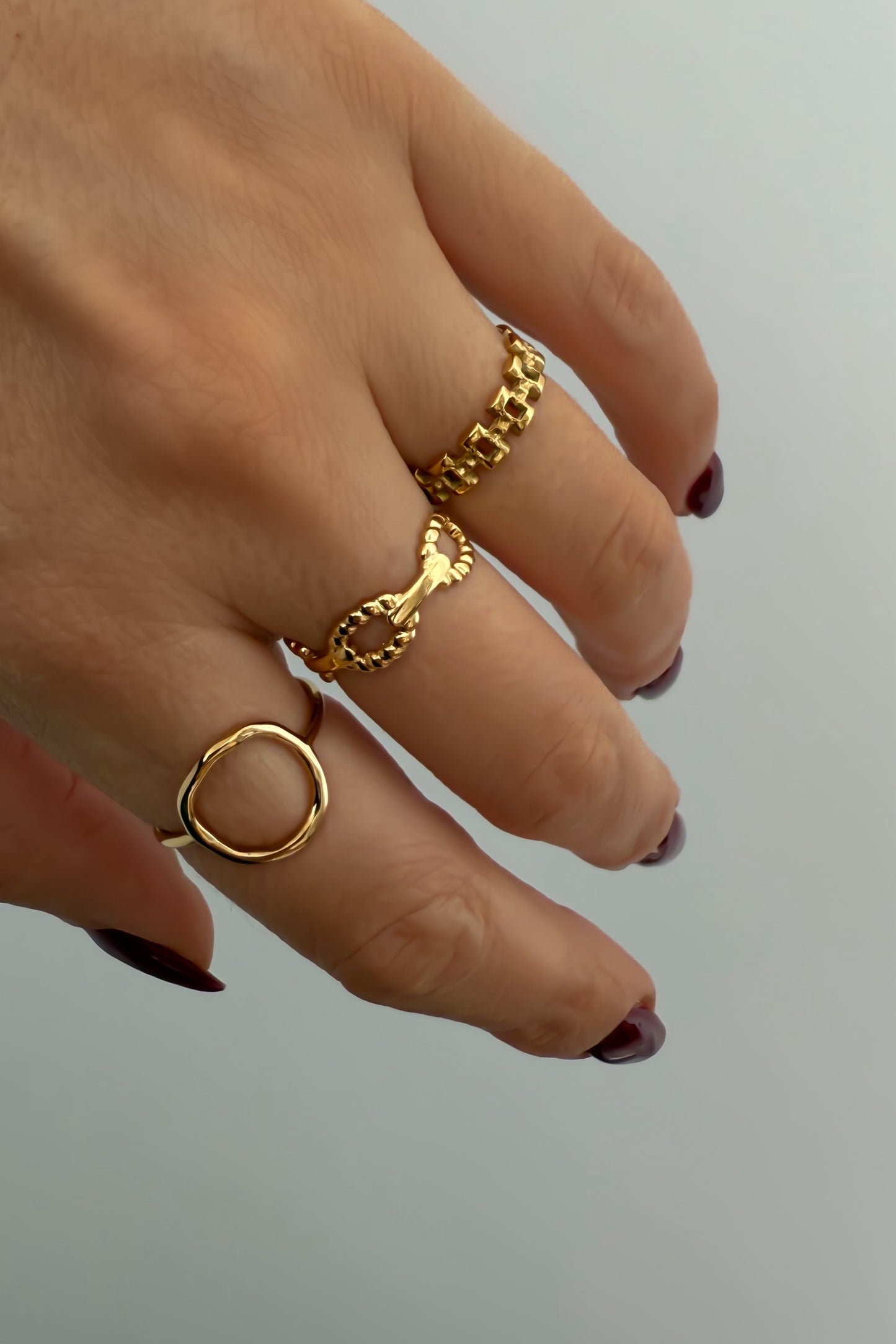 Conjunto 3 anéis ajustáveis em aço - Promoção até 15 de dezembro