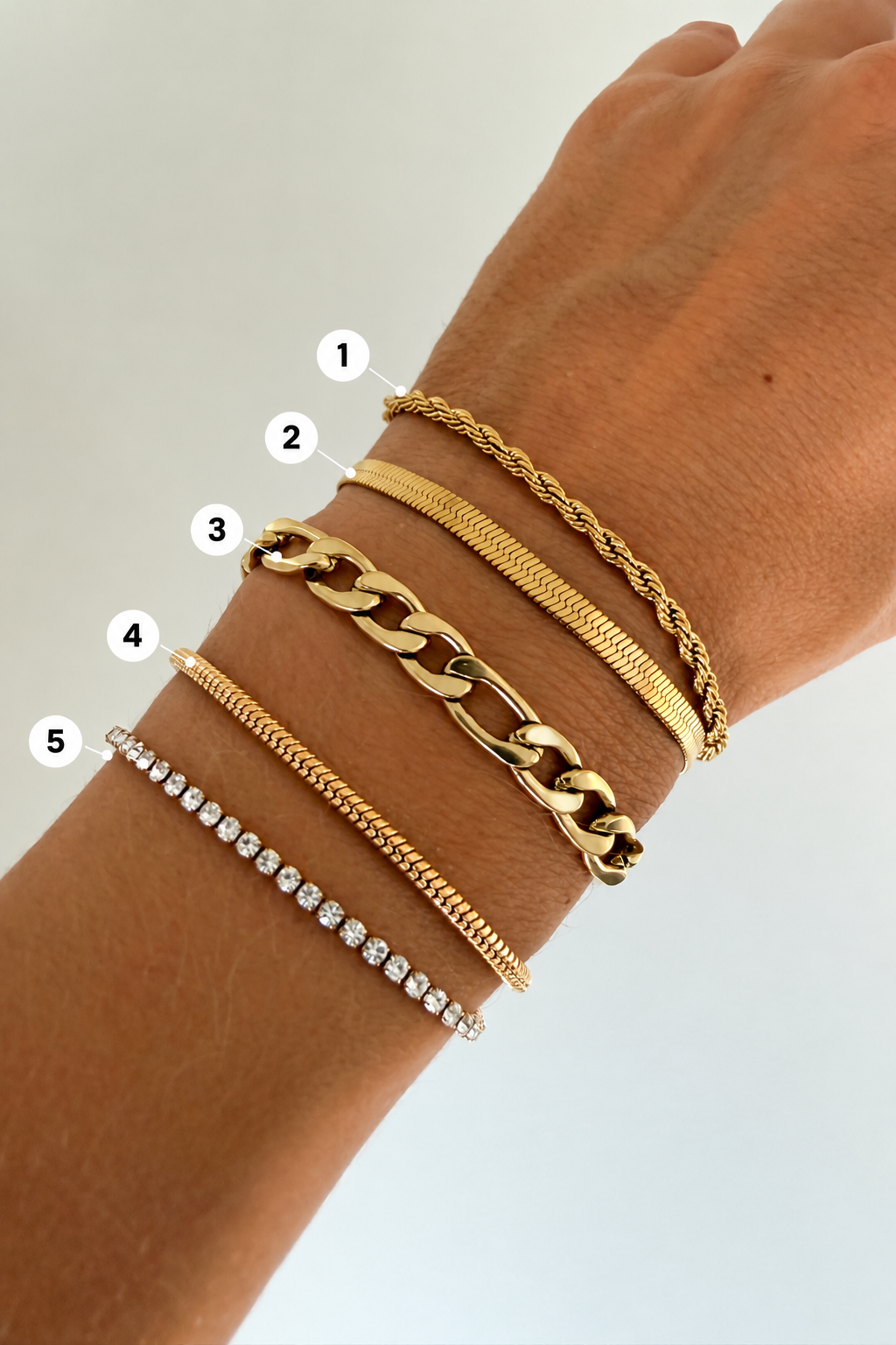 Pulseiras em aço inoxidável ajustável dourada