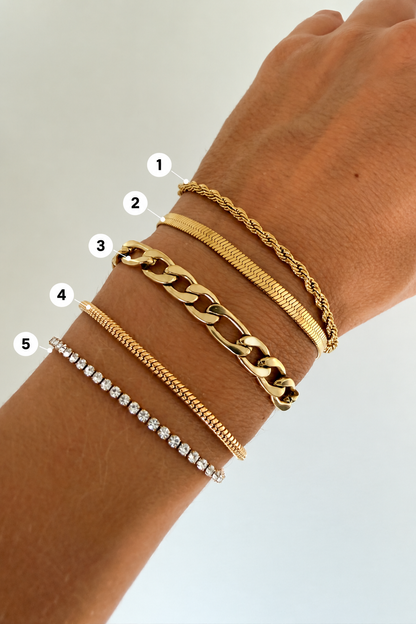 Pulseiras em aço inoxidável ajustável dourada