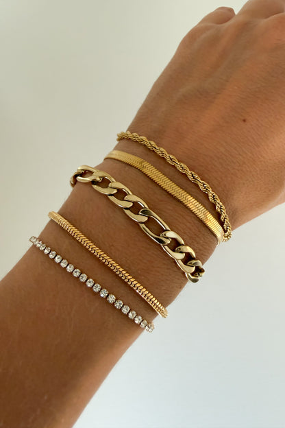 Pulseiras em aço inoxidável ajustável dourada