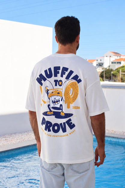 T-shirt oversize unisexo em algodão orgânico marfim
