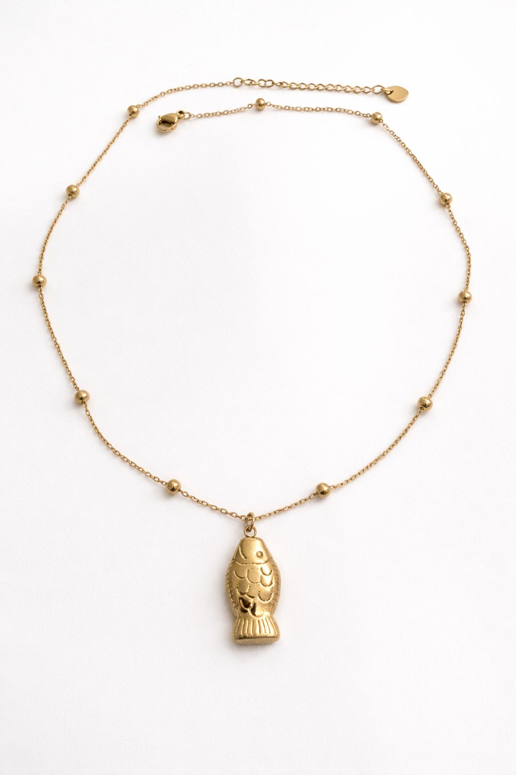 Stainless steel necklace with 2 pendants