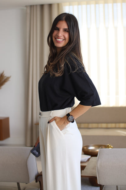 Blusa simplicidade em liocel cor preto