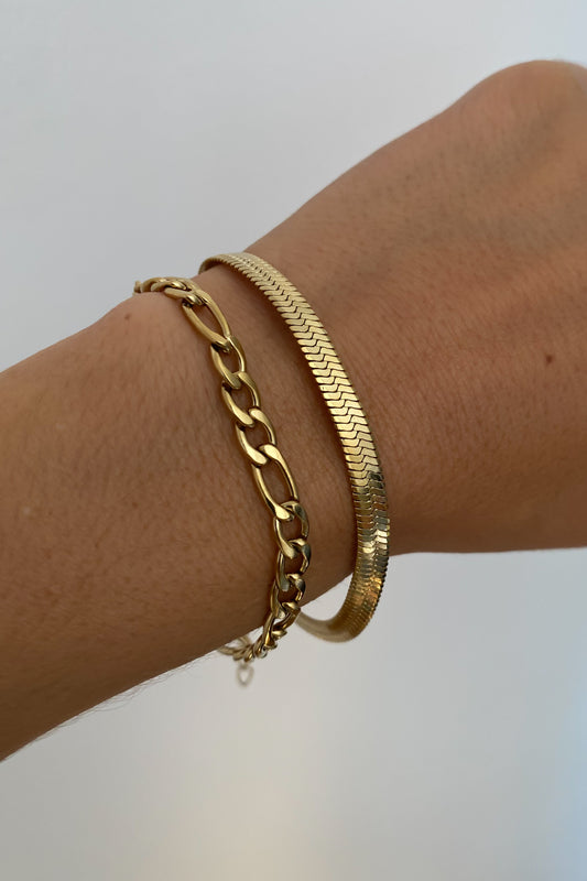 Conjunto de 2 pulseiras em aço inoxidável ajustável