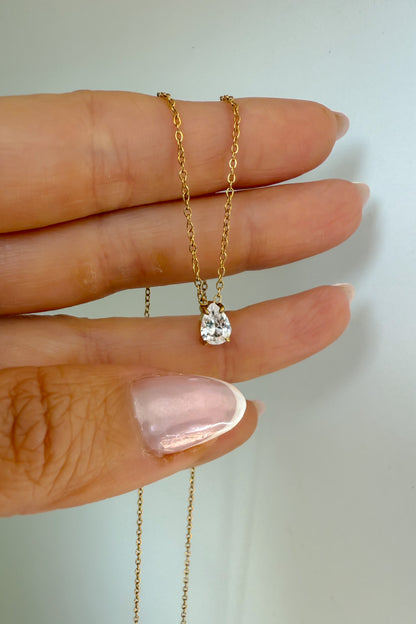 Colar pedra em aço inoxidável