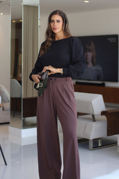 Calças Essência - Castanho