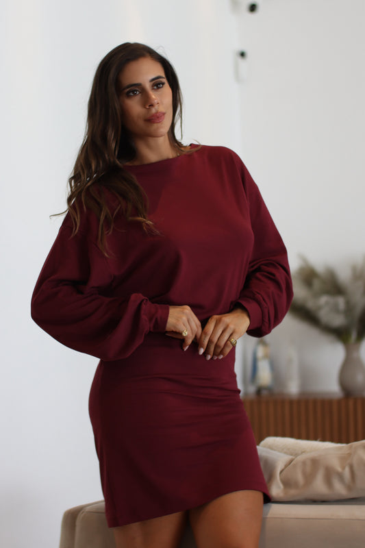 Vestido Essência Bordô