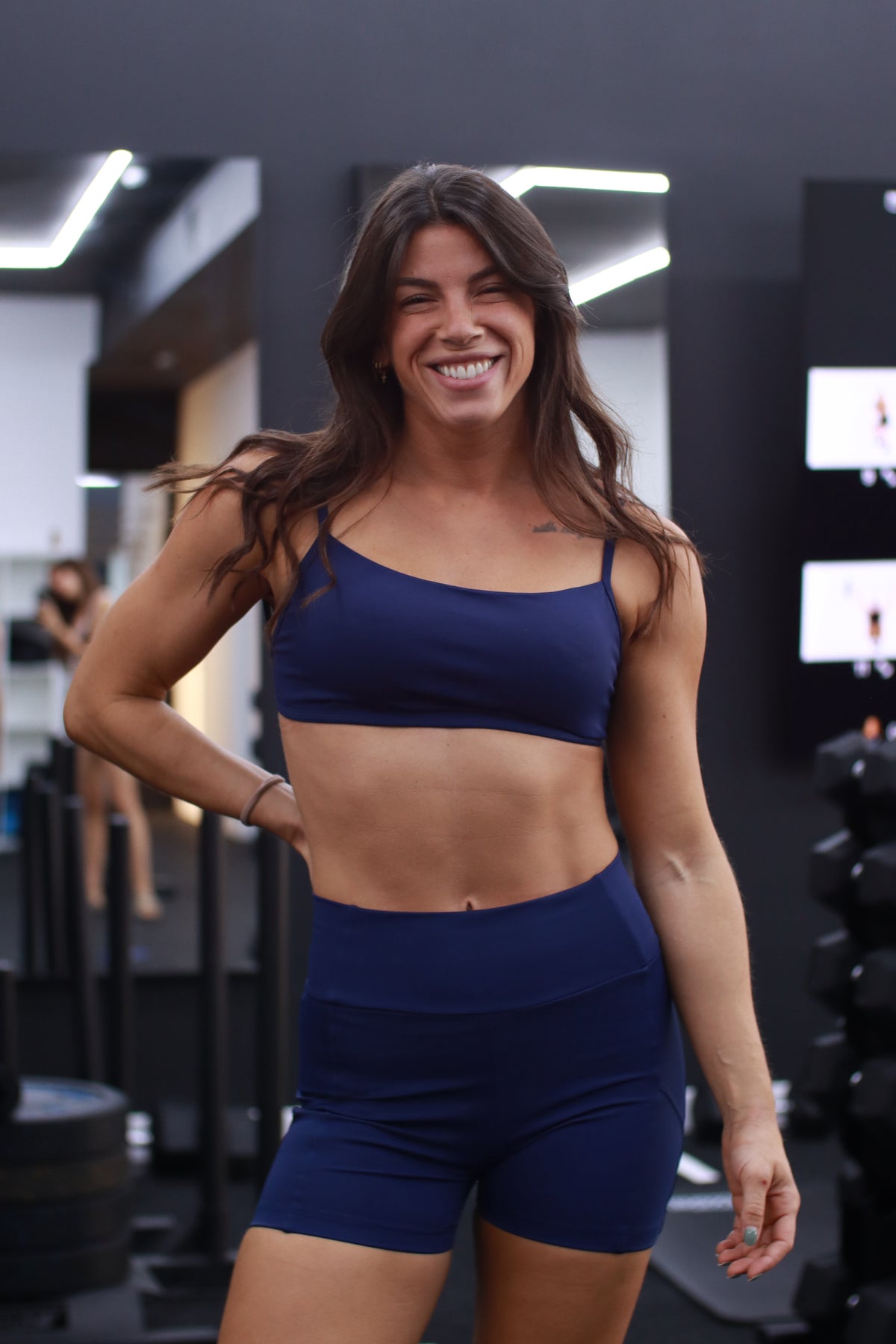 Conjunto top + calções em lycra brasileira