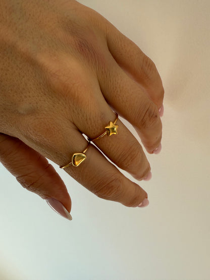 Conjunto 2 anéis ajustáveis em aço - Promoção até 30 de dezembro