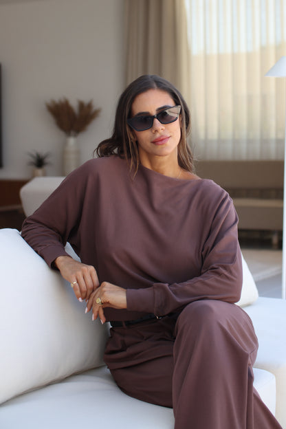 Blusa Morcego Essência - Castanho