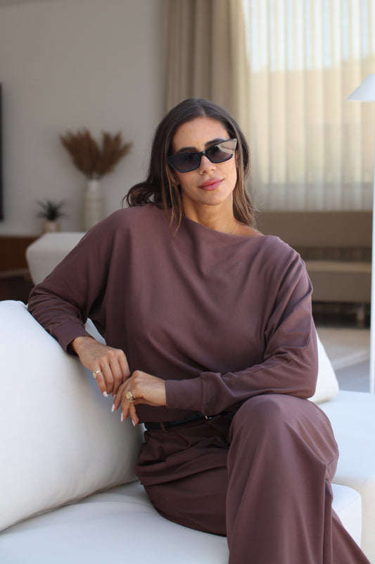 Blusa Morcego Essência - Castanho