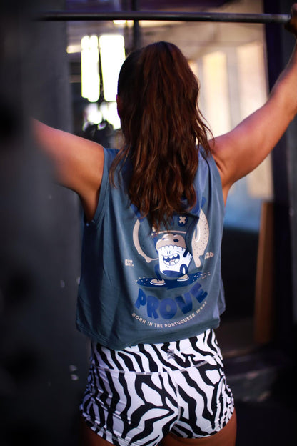 Croptop em algodão orgânico azul pastel