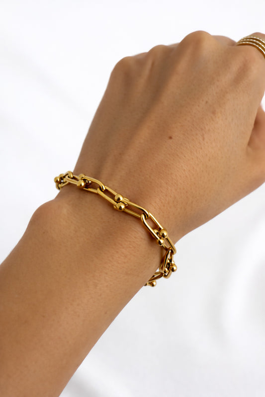 Pulseira em aço inoxidável ajustável