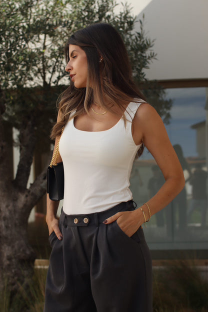 Top Simplicidade cor offwhite