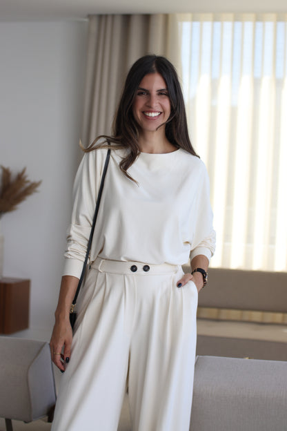 Blusa Morcego Essência - Marfim