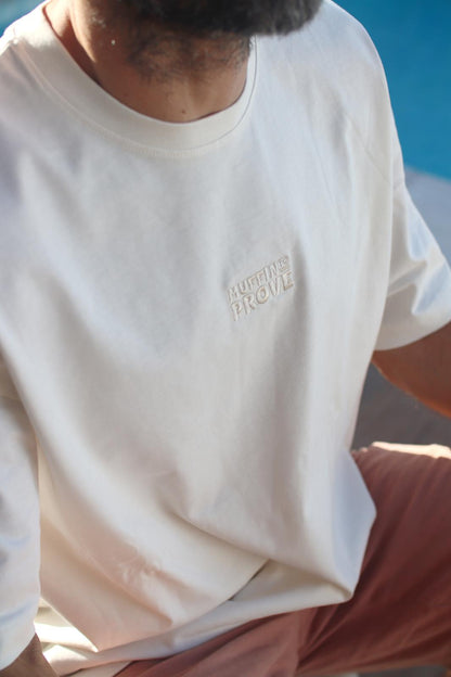 T-shirt oversize unisexo em algodão orgânico marfim