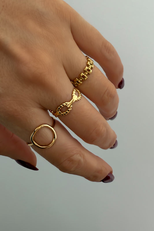 Conjunto 3 anéis ajustáveis em aço - Promoção até 15 de dezembro