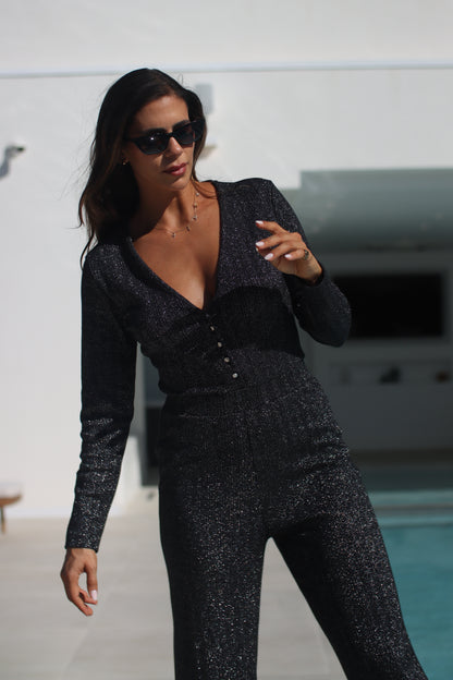 Macacão Passion - preto lurex