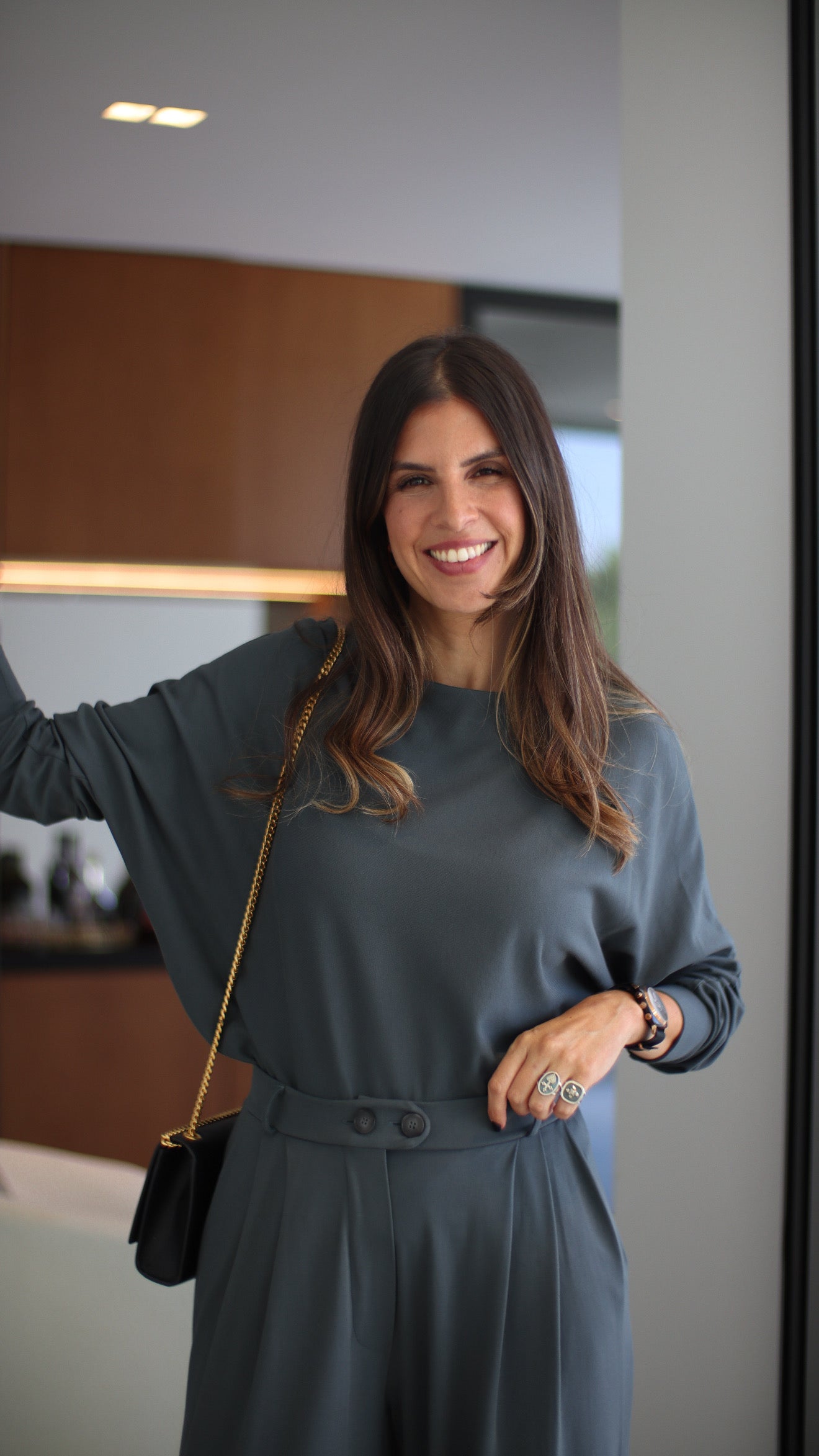 Blusa Morcego Essência - Cinzento