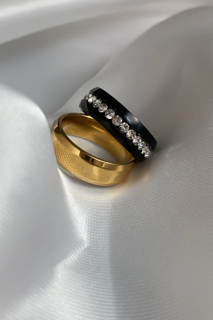 Steel ring and wedding ring set