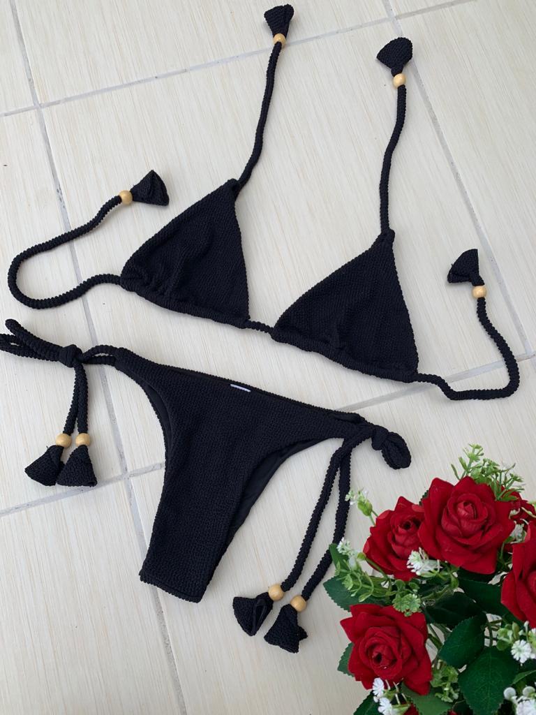 Brazilian lycra bikini - black 